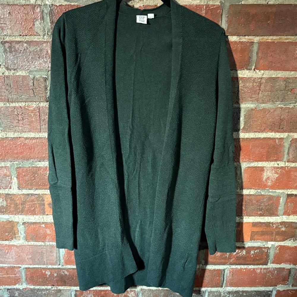 Women’s Dark Green Open Front Cardigan Sweater